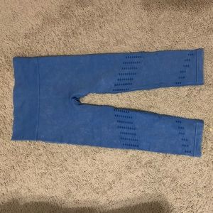 Blue athletic leggings